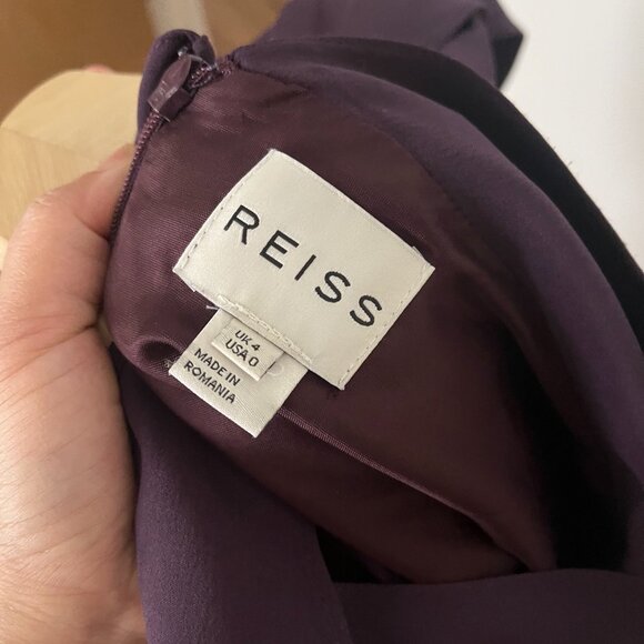 Reiss Plum Open-Back Cocktail Dress | Size 0 - Picture 6 of 6